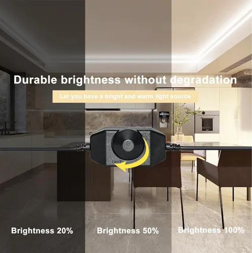 Vista 3 de Tira de luces blancas para exteriores, impermeable, de 16.4 pies, 300 LED, 6000 K, 12 V, flexible, enchufable, para patio, terraza, campamento