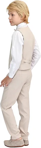 Vista 2 de Lilax Traje formal para niños de 4 piezas, chaleco, pantalones y corbata