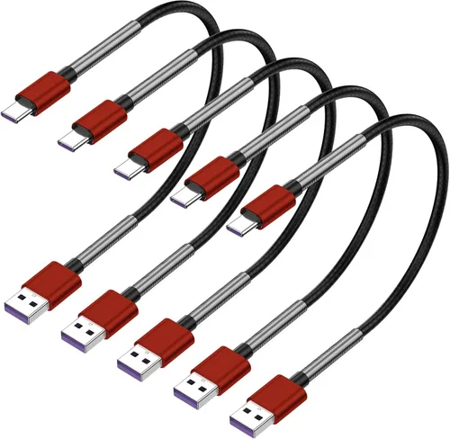 Vista 18 de [Paquete de 5 de 1 pie] Compatible con Samsung Galaxy S9 S10 S8 Plus Cable Cargador (Carga Rápida 3A), Cable Cargador TPE USB C Tipo C, USB A a Tipo