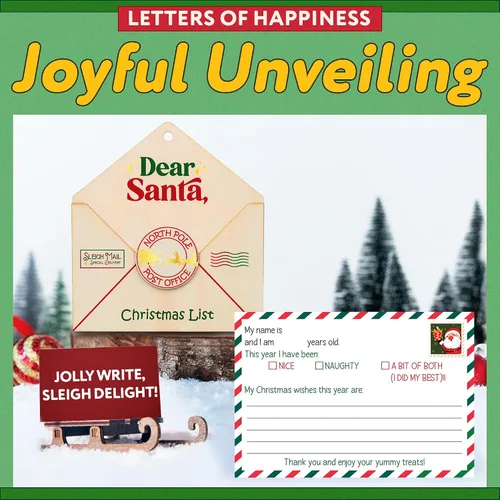 Vista 8 de Jabihome Adorno de letras a Papá Noel 2024, adornos de letras para árbol de Navidad para niños, decoraciones de letras rojas de madera, Noel