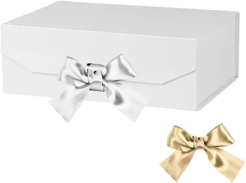 Vista 23 de GoooodGift Caja de regalo negra para regalos de 10 x 7.3 x 3.5 pulgadas, caja decorativa con cinta, caja de regalo vacía con tapa cierre magnético