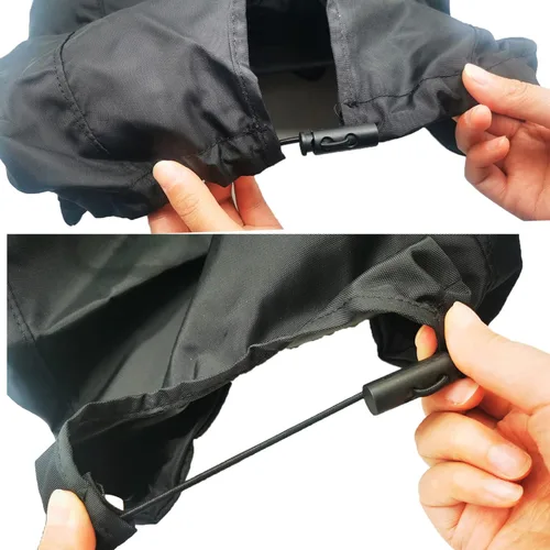 Vista 3 de Fundas de asiento de ATV negras, impermeables, antideslizantes, universales para la mayoría de ATV