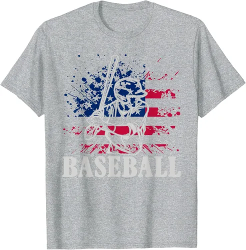 Vista 51 de Camiseta de béisbol deportiva estadounidense con bandera estadounidense, Negro, S
