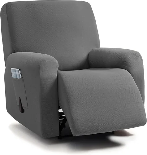 Vista 9 de ULTICOR - Juego de 8 fundas para sofá reclinable de jacquard, fundas elásticas para sofá reclinable para 3 cojines, fundas gruesas, suaves y Gris