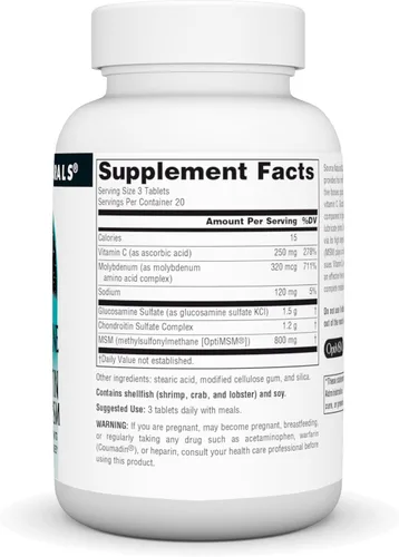 Vista 2 de Source Naturals Complejo de glucosamina condroitina con MSM, 60 tabletas