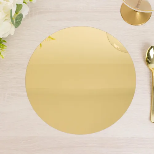 Vista 37 de Efavormart - Paquete de 6 platos de carga de plástico acrílico con relieve de encaje rústico dorado de 13 pulgadas