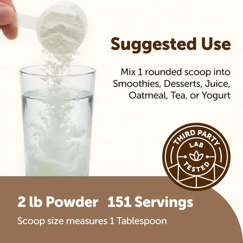 Vista 5 de Micro Ingredients Polvo de Leche de Coco Orgánico, 2 Libras Crema para Café, Té y Batidos a Base de Plantas Puro y Rico en MCT Sin