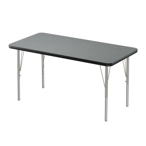 Vista 13 de Correll - Mesa rectangular de actividades para el aula de 30 x 60 pulgadas, altura ajustable (19-29 pulgadas), parte superior de granito gris, borde