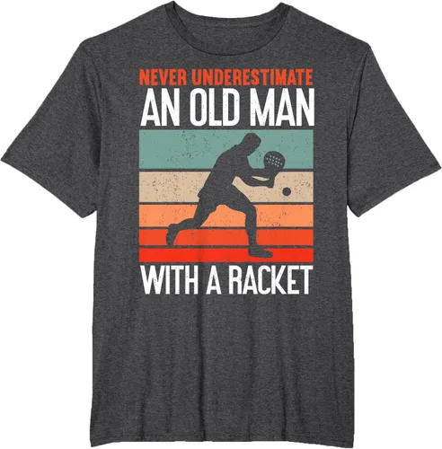 Vista 12 de Camiseta divertida de pádel "Never Underestimate An Old Man With A Racket, Negro