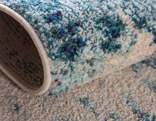 Vista 6 de Unique Loom Positano Collection - Alfombra costera moderna con conchas de langosta de coral, color azul claro (2 x 7 pies)