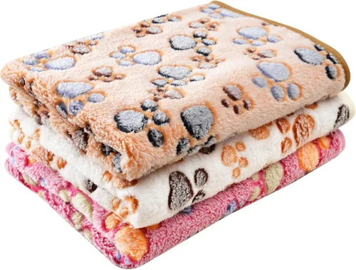 Vista 3 de DOOVID Manta para mascotas, suave y esponjosa de forro polar para mascotas, manta de franela para perros y gatos, manta para mascotas con estampado