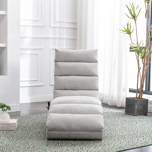 Vista 9 de Sillón de masaje, sofá reclinable eléctrico de lino con control remoto, silla tapizada con función de masaje y calor lumbar para oficina o sala