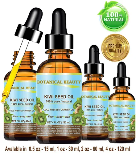 Vista 9 de Botanical Beauty Aceite de semillas de KIWI. Aceite portador virgen prensado en frío 100% puro y natural sin diluir para el cuidado de la cara