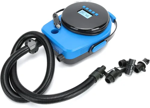 Vista 3 de Tbest Bomba de aire eléctrica portátil, bomba de aire eléctrica HT‑792 20PSI 12V inflable Kayak piscina al aire libre inflador de alta presión