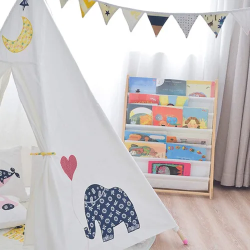 Vista 2 de Sling - Estantería para libros para niños, color beige natural (beige, ancho: 29.5 in)