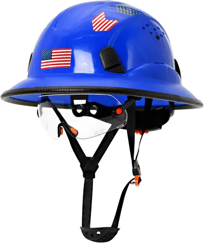 Vista 15 de Cascos De Construcción de ala completa Cascos de seguridad aprobados por OSHA con visera transparente - Casco de seguridad de construcción ventilado