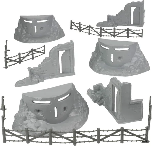 Vista 2 de BMC Classic Marx Axis Ambush - 14pc Gris Plástico Ejército Hombres Playset Accesorios