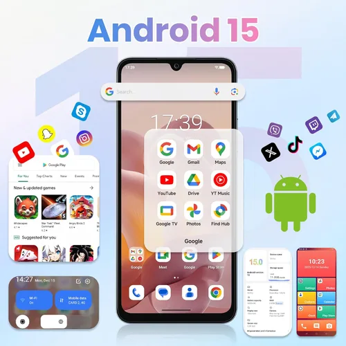 Vista 3 de FOSSIBOT Teléfono celular S5 Pro Android 15, teléfono inteligente de 32 GB+256 GB/2 TB, teléfono con batería HD 6000 mAh, teléfonos de 50 MP+8 MP S5