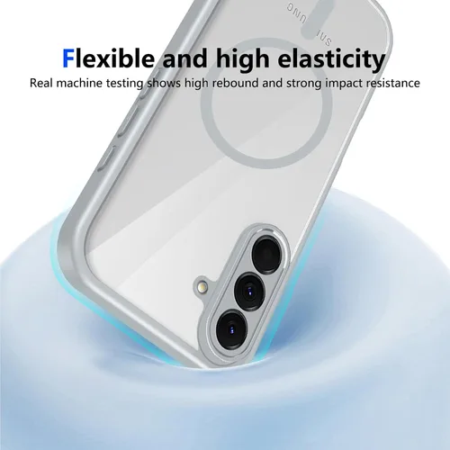 Vista 330 de Funda magnética transparente compatible con Xiaomi 17T, color negro 2 en 1 PC + TPU cubierta de teléfono a prueba de golpes, carcasa protectora