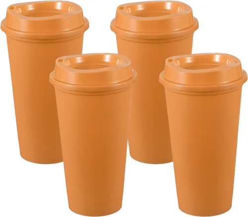 Vista 27 de uxcell 2 tazas reutilizables para café, 16 onzas, café de viaje, color azul Azul claro