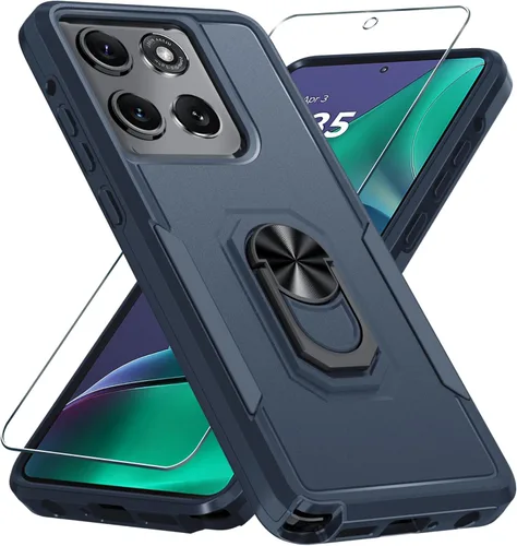 Vista 8 de Funda diseñada para Motorola Moto G Stylus 5G 2025/2026, color lavanda Tempered Glass Screen Protector,Built in Ring Holder Kickstand,Heavy Duty