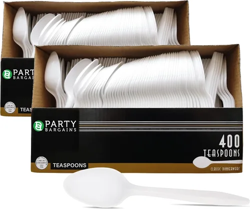 Vista 2 de Blue Sky Tenedor de plástico de peso medio, blanco, caja de 400 (1, 1 PACK)