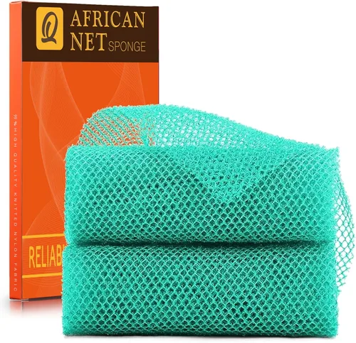 Vista 37 de UJFQBH African Net Sponge Authenti, exfoliante corporal para espalda y zonas de difícil acceso, exfoliante diario suave para limpieza profunda Gris