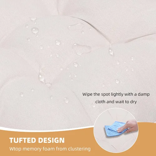 Vista 6 de RACE LEAF Cojines para sillas de comedor, paquete de 4 unidades, almohadillas de espuma viscoelástica para sillas de cocina con lazos y respaldo