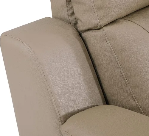 Vista 8 de Blackjack Furniture Walker Leather Match - Sofá reclinable tapizado para sala de estar, madera avellana