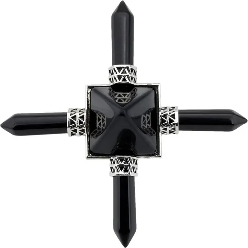 Vista 3 de Rockcloud - Pirámide generadora de energía elaborada de piedras y cristales con propiedades curativas para Reiki Negro