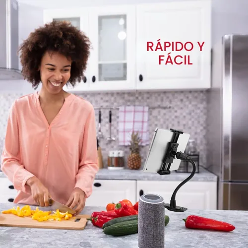 Vista 7 de Macally Soporte Ajustable de Cuello de Cisne para Tableta y Clip para Teléfono - Funciona con Teléfonos y Tabletas de hasta 8" - Soporte Flexible
