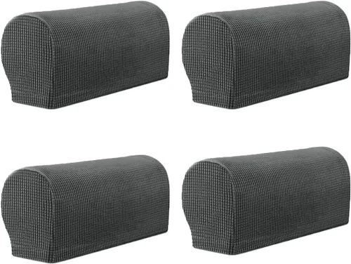Vista 12 de vctops 4 fundas elásticas para reposabrazos de color sólido, antideslizantes, para sillas, sofá, sillón, fundas para sofá reclinable con pasadores