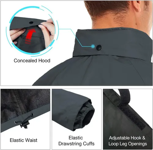 Vista 5 de TideWe - Traje de lluvia impermeable transpirable ligero conjunto de 2 piezas