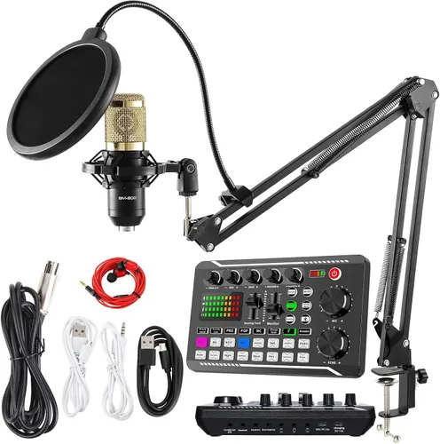 Vista 11 de [Usado] Mezclador de audio para gaming SINWE G1, interfaz de audio RGB con preamplificador profesional, Bluetooth, mezclador de PC para streaming