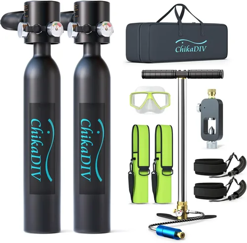 Vista 9 de Mini Scuba Tank,Portable Diving Tank,0.5l Lung Tank for Snorkeling Diving, Reusable Scuba Diving Kit Gear Underwater Breathing Training, Emergency