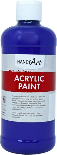 Vista 15 de Handy Art Pintura acrílica, juego de 12 colores, botellas de 16 onzas, acrílico líquido para estudiantes semibrillante, consistencia de flujo