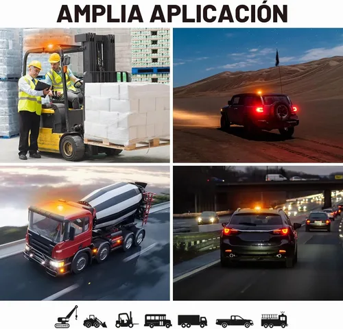 Vista 9 de AnTom - Luz estroboscópica inalámbrica con control remoto, luz LED ámbar de advertencia