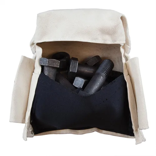 Vista 2 de Klein Tools 5416TBR Bolsa de herramientas, bolsa de herramientas de retención de pernos construida de lona No. 4 con parte inferior reforzada
