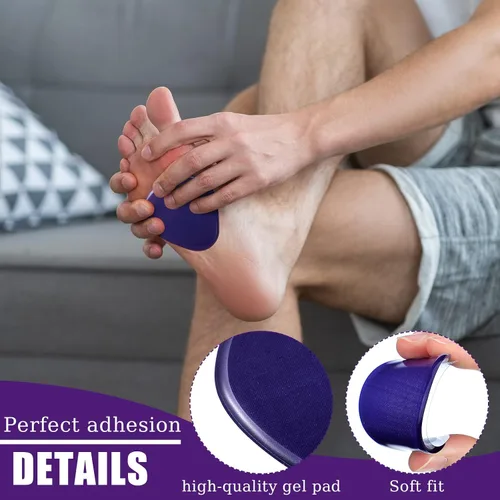 Vista 3 de Bonuci 12 almohadillas metatarsianas de gel para pies para aliviar el dolor, almohadillas de gel para pies para mujeres y hombres, para fascitis Azul