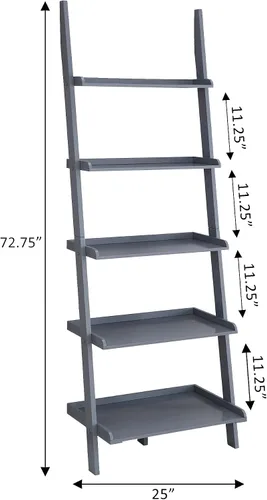 Vista 14 de Escalera para librero. De Convenience Concepts American Heritage, Madera Sólida, Negro