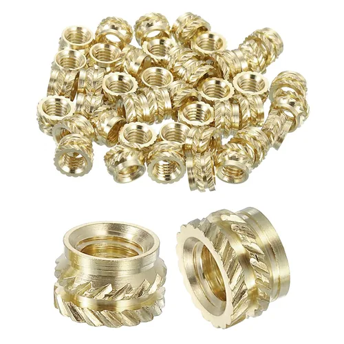 Vista 62 de uxcell Tuercas de inserción moleteadas, 100 piezas M1 x 1.5mm L x 2mm DE 3D Impresión de latón Tuercas de inserción roscadas hembras Insertos
