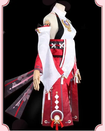 Vista 3 de DAZCOS Disfraz de cosplay de Genshin Impact Yae Miko de talla estadounidense para Halloween
