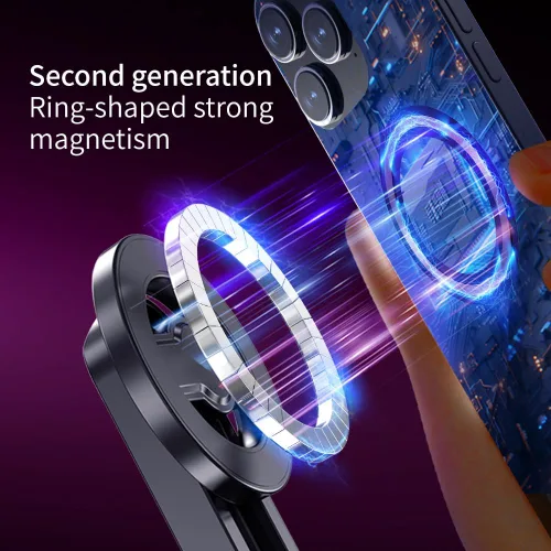Vista 4 de Trípode magnético para teléfono, palo selfie portátil 4 en 1, trípode extensible plegable de tamaño de bolsillo para iPhone, palo selfie con control