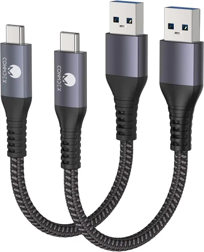 Vista 19 de CONMDEX - Cable USB C de 30 cm, [2 unidades], USB 3.1 Gen 2, transferencia de datos de 10 Gbps, cable trenzado tipo C, carga rápida USB a USB C