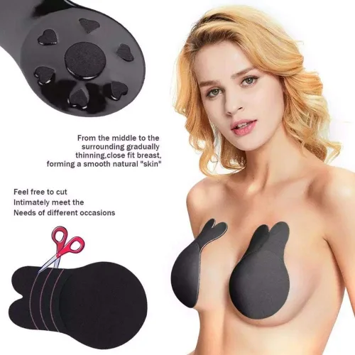 Vista 2 de Fundas de silicona reutilizables para pezones con cinta de levantamiento de senos, invisibles, adhesivas, para levantamiento de pechos
