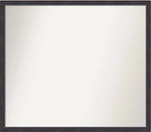Vista 18 de Amanti Art Espejo de baño de bronce para sobre el fregadero, 25 x 26 pulgadas, espejo rectangular de bronce oscuro, marco de madera tradicional