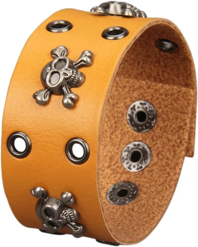 Vista 58 de Jeilwiy Pulseras de cuero punk para hombres, pulseras hechas a mano, brazalete ancho, joyería trenzada, color negro y marrón, ajustable, regalos
