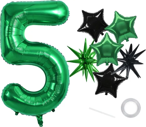Vista 28 de Globos de números grandes, negros, de 40 pulgadas