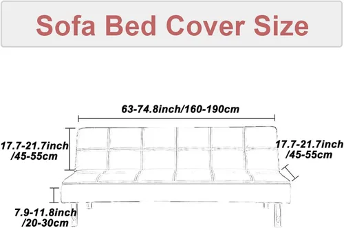 Vista 7 de Funda elástica para futón, funda de sofá para futón, funda de sofá sin brazos, funda plegable para sofá cama sin reposabrazos, funda universal