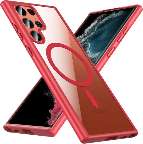 Vista 27 de Hensinple Funda Magnética para Samsung Galaxy S22, Funda para Teléfono Galaxy S22 [Compatible con MagSafe], Cubierta Magnética Transparente